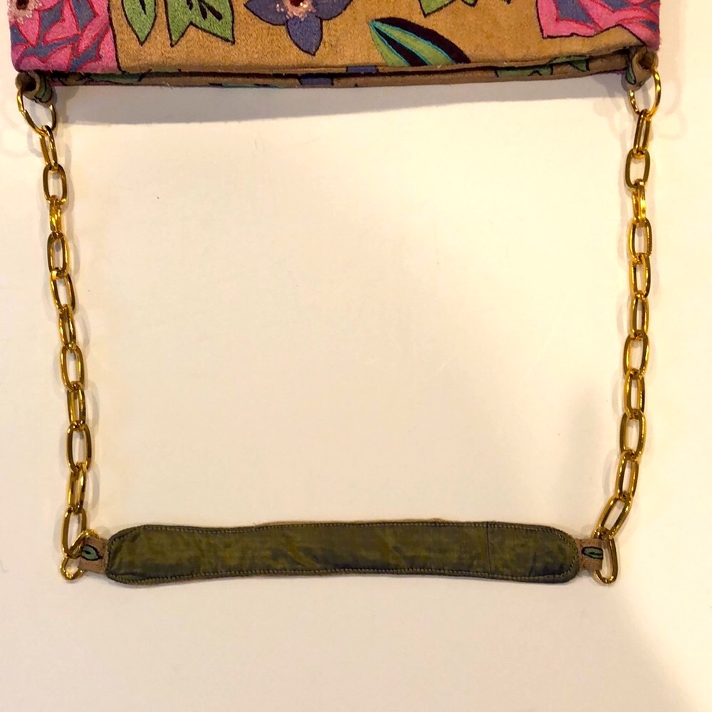 Pierre Urbach Vintage Floral Embroidered Bead and Sequin Chain Tote Bag  - EC - Picture 5 of 15